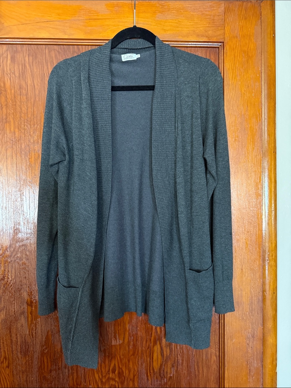 Charter Club Open-Front Charcoal Gray Women’s Cardigan